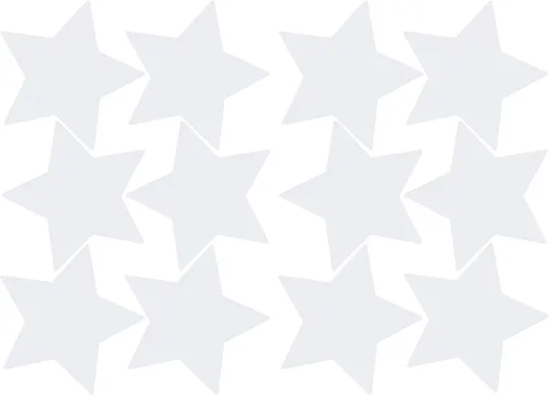Vista 3 de LiteMark Calcomanías de vinilo mate extraíbles con diseño de estrella Blanco