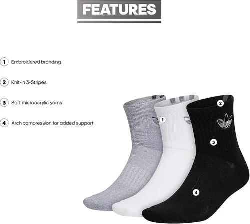 Vista 2 de adidas Originals Calcetines acolchados para hombre 3 pares