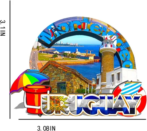 Vista 3 de Uruguay Uruguay imán de nevera de madera 3D monumentos de viaje coleccionables recuerdos decoración hecha a mano -585