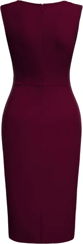 Vista 6 de Miusol Vestido de cóctel sin mangas con volantes retro para mujer