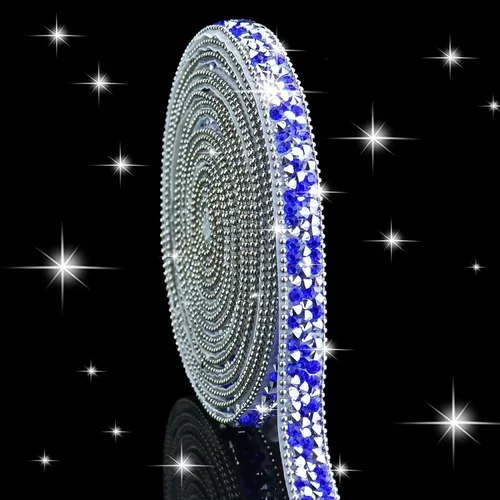 Vista 13 de Dowarm Cinta autoadhesiva de diamantes de imitación plateados, tiras brillantes para manualidades, decoración de bodas, 0.4 pulgadas de ancho