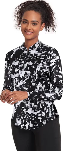 Vista 2 de Misyula - Camisetas de golf para mujer, con cremallera de 14, protección solar, secado rápido, tenis, correr, atletismo, entrenamiento