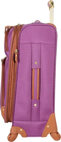 Vista 3 de Steve Madden Designer Luggage Collection - Bolsa expandible de 28 pulgadas para hombres y mujeres, maleta duradera y ligera a cuadros con ruedas