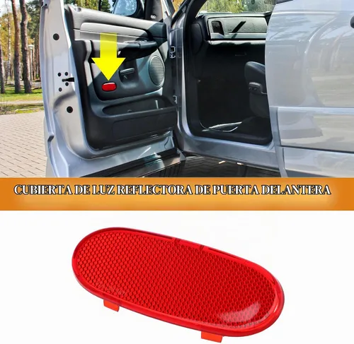 Vista 2 de X AUTOHAUX Panel de la puerta delantera Cubierta de la luz del reflector para Dodge para Ram 1500 2002-2008 5179299AA rojo