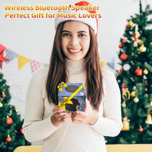 Vista 4 de Altavoz de ducha Bluetooth con mosquetón, altavoces Bluetooth portátiles con ventosa, IP67 impermeable, inalámbrico, flotante, para camping, playa