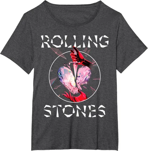Vista 6 de Camiseta oficial de The Rolling Stones HD Prism Heart, Negro