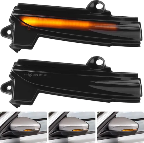 Vista 9 de [2 piezas] Luces de señal de giro secuenciales de espejo lateral para Ford Edge 2015 2016 2017 2018 lente ahumada ensamblada FT4B13B382AA