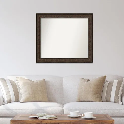Vista 363 de Amanti Art Espejo de pared personalizado no biselado (25 x 25 pulgadas), marco de bronce acentuado, varios tamaños personalizados, espejo de baño