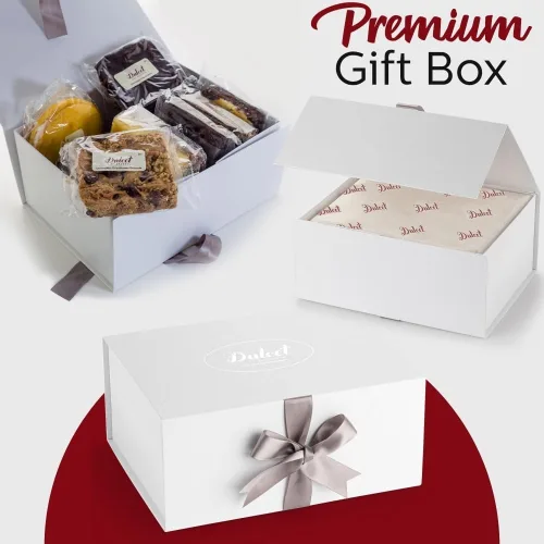 Vista 5 de Dulcet Gift Baskets Gourmet Gift Basket, Elegant White Deluxe Gift Box for Fathers Day Gift for Dad, Husband Grandfather, Men or Family Gifting
