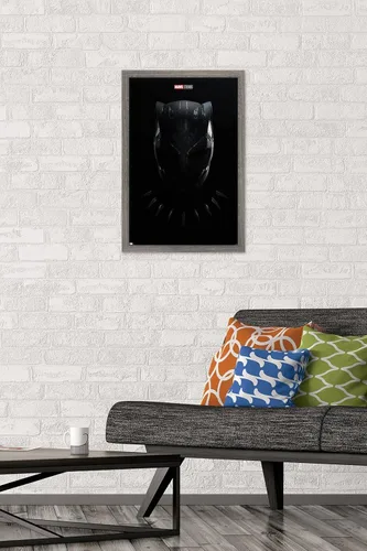 Vista 2 de Trends International Marvel Black Panther: Wakanda Forever - Póster de pared de una hoja, 14.725 x 22.375 pulgadas, versión enmarcada de madera