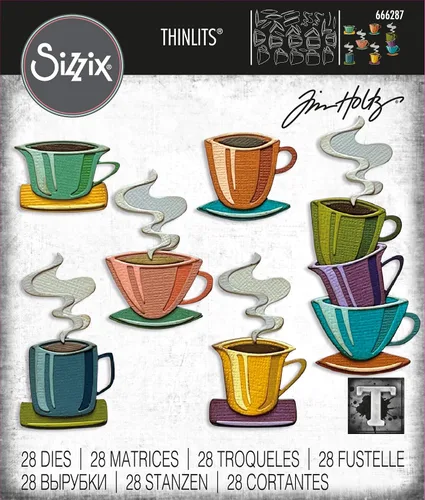 Vista 3 de Sizzix Juego de troqueles Thinlits 28PK Papercut Café de Tim Holtz, 666287