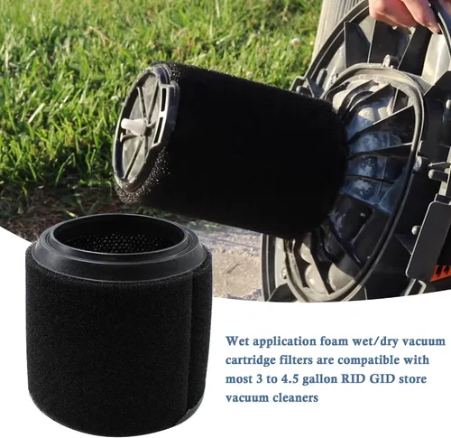 Vista 4 de Filtro VF3700 (cartucho de filtro de espuma de aplicación húmeda individual) apto para aspiradoras RIDGID de 3 a 4.5 galones para tienda húmeda/seca