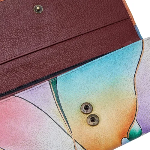 Vista 3 de Anna by Anuschka Cartera de cuero genuino pintada a mano para mujer