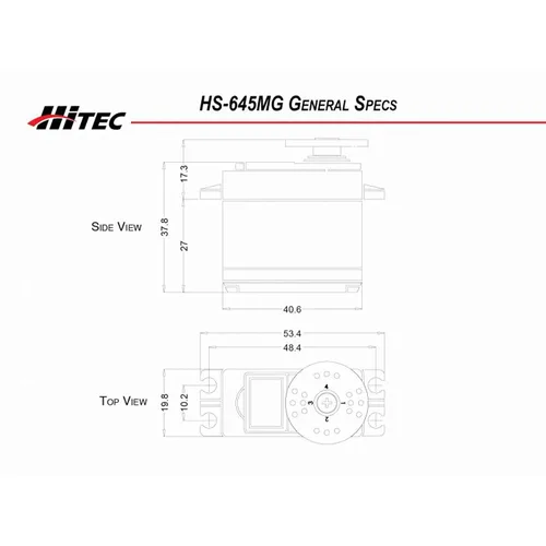 Vista 8 de Hitec 32645S HS-645MG High Torque 2BB servo engranaje de metal