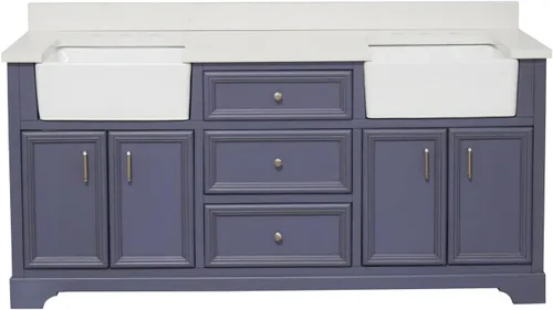 Vista 6 de Kitchen Bath Collection Zelda - Mueble de casa de campo doble de 72 pulgadas (cuarzo/gris polvo): incluye gabinete gris polvo con impresionante