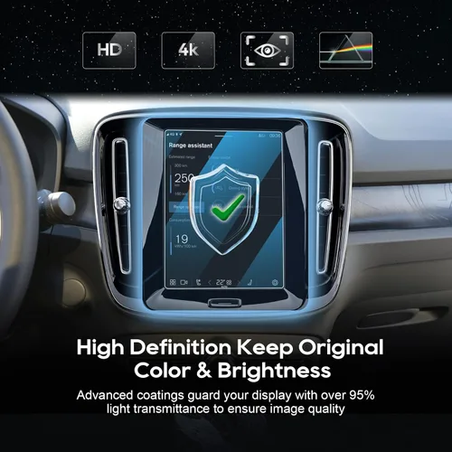 Vista 6 de Protector de pantalla de coche para accesorios Volvo 2016-2025 XC90/XC60/XC40/S90/S60/V90/V60 de 8.7 pulgadas + pantalla táctil AC con control