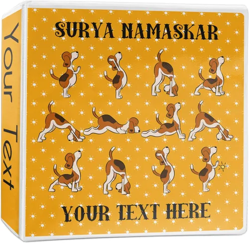 Vista 8 de Carpeta personalizada de 3 anillas de Yoga Dogs Sun Salutations - 1 pulgada