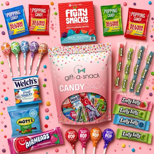 Vista 2 de Gift A Snack - Caja de aperitivos paquete variado de dulces + tarjeta