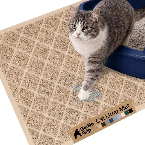 Vista 71 de GORILLA GRIP Tapete para caja de arena para gatos, resistente al agua, respaldo texturizado, fácil de limpiar, menos residuos y suelos limpios, 17 x