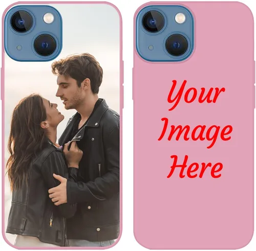 Vista 17 de Funda de teléfono con foto personalizada para iPhone 13 Mini, imagen/texto personalizados, funda negra delgada y suave, regalo único de nicho