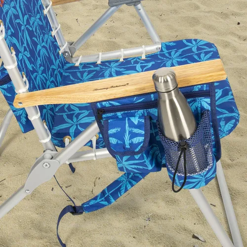Vista 9 de Tommy Bahama Hi-Boy 17" Seat Height 4-Position Lace-Up Suspension Folding Beach Backpack Chair