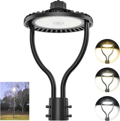 Vista 20 de Luz LED de poste superior de 60 W con fotocélula, 60 W, 48 W, 36 W, ajustable, 8400 lúmenes, CCT ajustable 3000/4000/5000K, luces de poste al aire