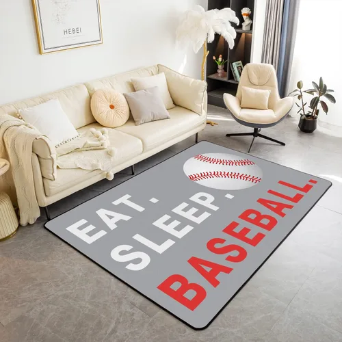 Vista 12 de Alfombra de rugby de 4 x 5 pies para sala de estar, para dormitorio, niños, niñas, mujeres, hombres, azul, para comer dormir, fútbol, decoración