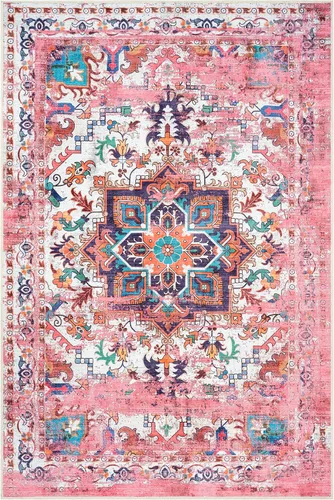 Vista 126 de GLN Rugs Traditional Collection - Alfombra de felpilla lavable a máquina, tradicional lavable, antideslizante, alfombra de felpilla de pelo corto