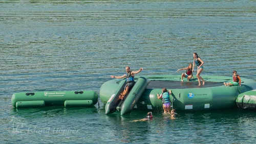 Vista 4 de Island Hopper Bounce N Slide Water Trampoline Attachment - Slide Only verde (Natural Green)