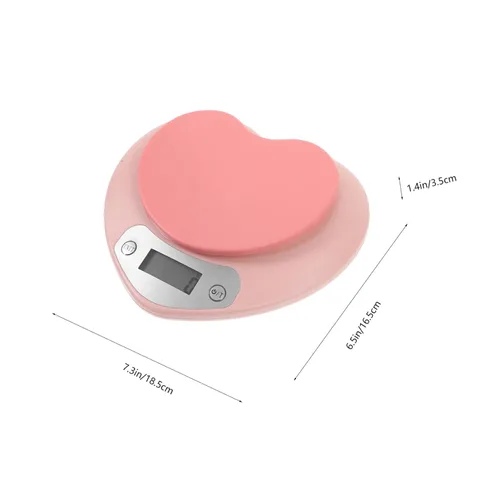 Vista 2 de Plastic Pink Electronic Kitchen Scale 1g 5kg for Baking