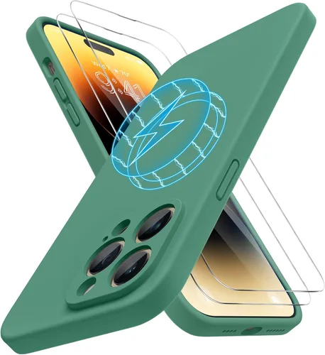 Vista 20 de Miracase Funda diseñada para iPhone 13 Pro Max con protector de pantalla, [forro de microfibra suave antiarañazos], funda protectora de silicona