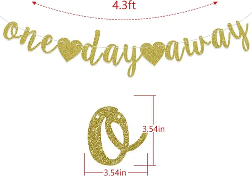 Vista 2 de Cartel de un día lejos, suministros de decoración de cena de ensayo, cartel de fiesta de boda, mañana lo hacemos, pre-encordado, fondo de fotos