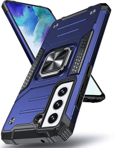 Vista 111 de DASFOND Diseñada para funda Galaxy S8 con soporte, anillo metálico giratorio mejorado de 360°, soporte kickstand de grado militar, resistente a