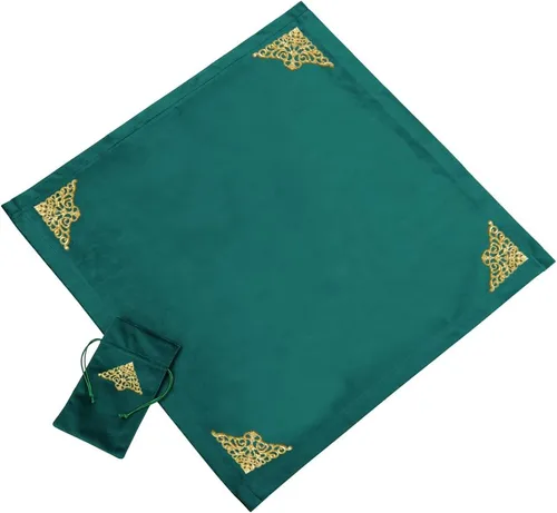 Vista 36 de BLESSUME Wizard Tarot Mantel y bolsa Cuadrado Azul Tarot Paño Negro