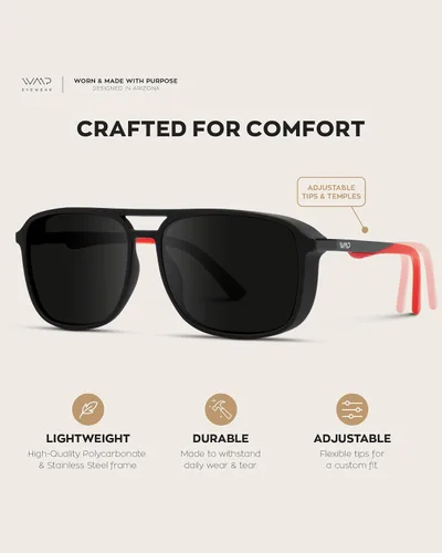 Vista 7 de WearMe Pro - Gafas de sol de aviador cuadradas modernas polarizadas para hombre