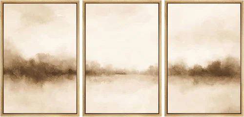 Vista 75 de SIGNWIN Lienzo enmarcado para pared, juego de arte sereno de pantanos con humedales verdes e ilustraciones de agua tranquila, arte moderno