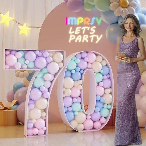 Vista 7 de imprsv Números de mosaico de 3 pies para globos, marco de número de mosaico de globos, número de marquesina 1, un globo para el primer cumpleaños