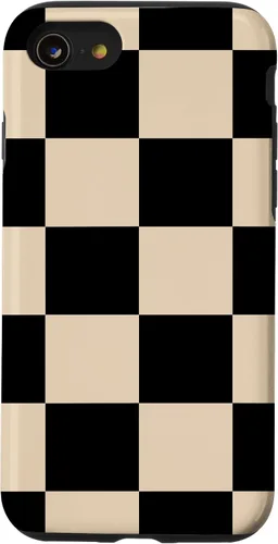 Vista 18 de Black and Beige Classic Checkered Big Checkerboard Pattern Case for iPhone 16