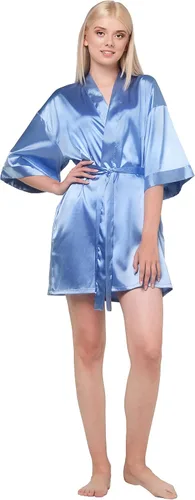 Vista 4 de Turquaz Women's Bride Bridesmaids Robe - Satin Kimono Robes for Women