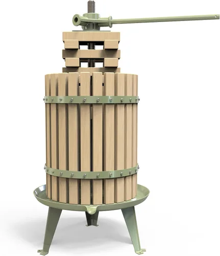 Vista 8 de Prensa de frutas y vinos verdes de 1.6 galones, máquina manual de jugo de sidra con cesta de madera de haya maciza y soporte resistente