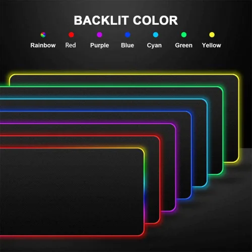 Vista 6 de Honkai Impact - Alfombrilla de ratón para videojuegos con diseño de anime en 3 generación para videojuegos, color RGB, grande, 14 colores Mause Pad