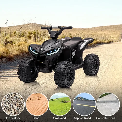 Vista 3 de ATV de 12 V para niños con control remoto, cuatro ruedas eléctricas, hasta Negro