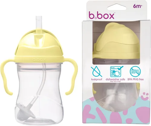 Vista 10 de b.box Vaso para beber con popote abatible, bebe desde cualquier ángulo, popote pesado, a prueba de derrames, a prueba de fugas y de fácil agarre