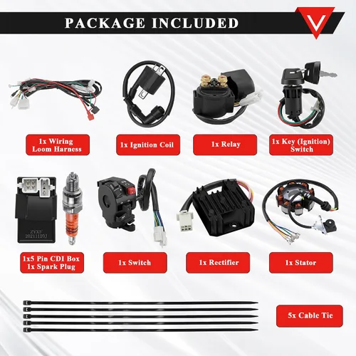Vista 6 de PRO BAT ATV Quad Complete Electrics AC Wire Harness Kit with CG-8 Stator