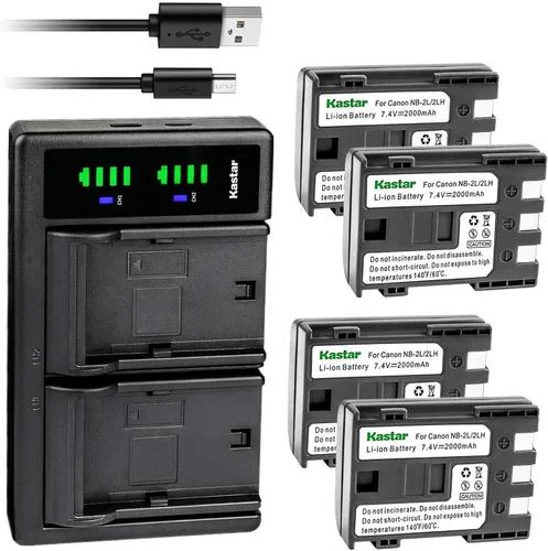 Vista 7 de Kastar Reemplazo del cargador de batería USB LTD2 para Canon DS126071, E160814, DS126151, Elura 40 MC, Elura 50, Elura 60, Elura 65, Elura 70, Elura