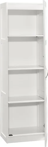 Vista 7 de Sauder - Gabinete de almacenamiento alto variado, despensa de cocina, puerta única con estantes ajustables, acabado en color blanco