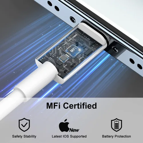 Vista 2 de Paquete de 2 cables USB C a Lightning de 3 pies [certificado Apple MFi], cable de carga rápida tipo C de 3 pies para iPhone 14 13 12 11