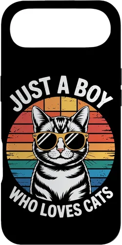 Vista 27 de Just A Boy Who Loves Cats Cat Dad Kitty Parent Feline Boys Case for iPhone 16