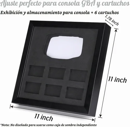 Vista 2 de Marco de Visualización Compatible con Consola de Juego Nintendo Game Boy Advance – Estuche de Almacenamiento y Visualización para Consola GBA y 6