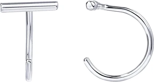 Vista 22 de PAVOI - Aretes de media aro de plata esterlina 925 Pendiente hipoalergénico minimalista pequeño para cartílago